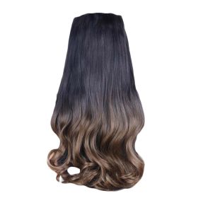 One-piece Gradient Clip-on Hair Extensions Hairpieces 5 Clips 20"