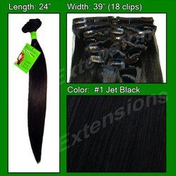 #1 Jet Black - 24 inch Remy